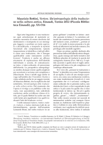 Maurizio Bettini, Vertere. Un`antropologia della traduzio