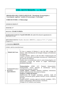 Metodologie Farmacologiche e Tossicologiche Applicate