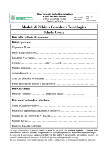 Consulenza Teratologia