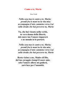 Canto a te, Maria Nella casa tua io canto a te, Maria