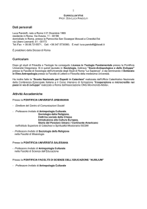 Curriculum Vitae - Auxilium» | Roma