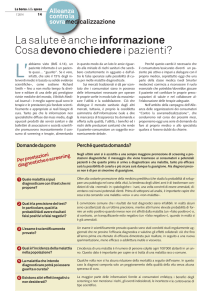 La salute è anche informazione Cosa devono chiederei pazienti?