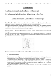 Seconda Parte 1.Allineamento della Culla all`asse del Telescopio 2