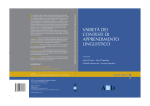 VARIETÀ DEI CONTESTI DI APPRENDIMENTO LINGUISTICO