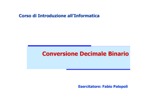 Conversione Decimale Binario