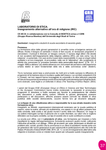 LABORATORIO DI ETICA. Insegnamento alternativo all`ora di religione