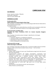 CV - Istituto Neurologico Carlo Besta
