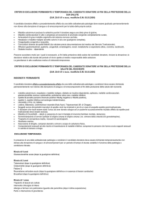 Documento su criteri di selezione del donatore