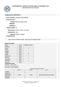 Geologia - Dipartimento di Scienze (UNIBAS)