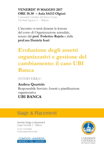 Evoluzione degli assetti organizzativi e gestione del cambiamento: il