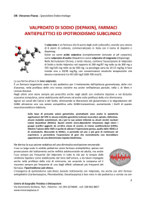 VALPROATO DI SODIO (DEPAKIN), FARMACI ANTIEPILETTICI ED
