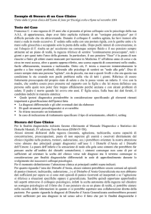 Esempio di Stesura di un Caso Clinico Tratto dalla II prova clinica