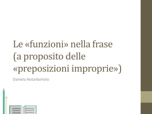 funzioni e preposizioni improprie