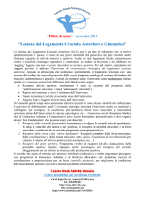 Lesione del Legamento Crociato Anteriore e Ginnastica