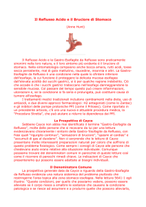 Il Reflusso Acido e il Bruciore di Stomaco