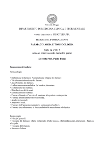 Programma Farmacologia Fisoterapia