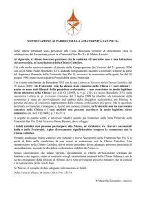 NOTIFICAZIONE AI PARROCI SULLA FRATERNITA