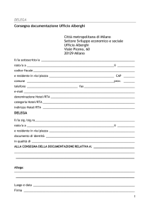 DELEGA Consegna documentazione Ufficio Alberghi Città