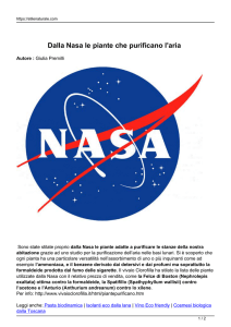 Dalla Nasa le piante che purificano l`aria