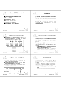 Introduzione Gestione delle interruzioni Struttura di I/O