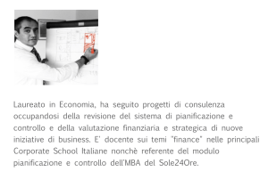 Laureato in Economia, ha seguito progetti di consulenza