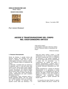 Ascesi e trasfigurazione del corpo nel cristianesimo antico