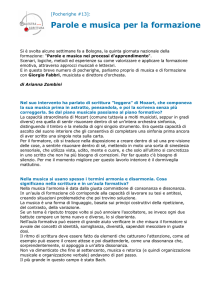 Parole e musica per la formazione