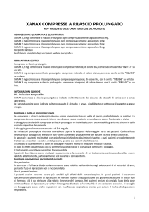 xanax compresse a rilascio prolungato