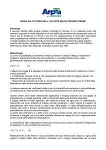 GUIDA ALL`UTILIZZO DELL` ATLANTE DELLE PIOGGE INTENSE