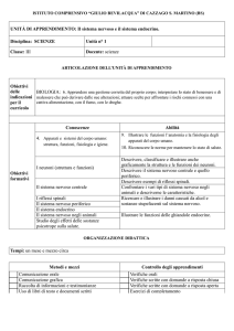 UNITÀ DI APPRENDIMENTO: Il sistema nervoso e il sistema