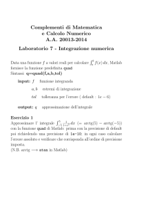 Integrazione numerica - Dipartimento di Matematica