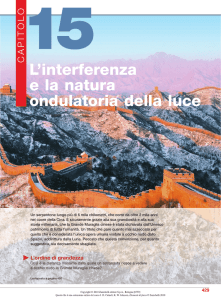 L`interferenza e la natura ondulatoria della luce