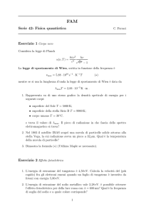 Serie 42: Fisica quantistica Esercizio 1 Corpo nero