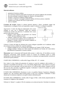 Materiale utilizzato: • generatore di tensione continua, • cavi con