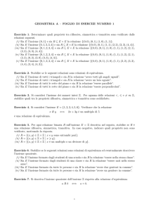 GEOMETRIA A – FOGLIO DI ESERCIZI NUMERO 1 Esercizio 1