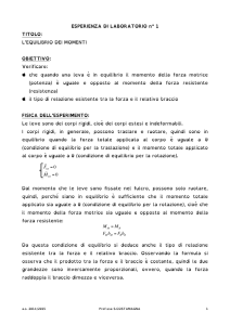 ESPERIENZA DI LABORATORIO n° 1 TITOLO
