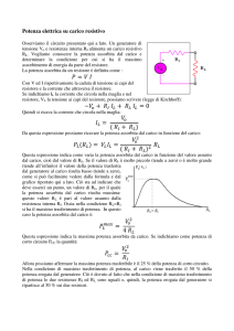 Potenza elettrica su carico resistivo