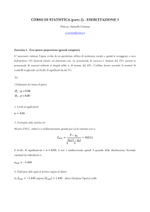 Test ipotesi media, varianza ignota (grandi campioni).