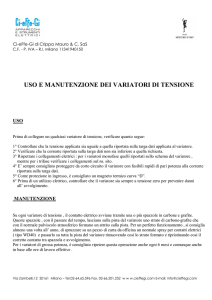 uso e manutenzione dei variatori di tensione