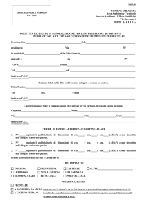 Ufficio Pubblicità Via Cervone, 2 04100 LATINA