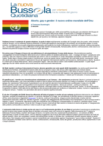 Aborto, gay e gender: il nuovo ordine mondiale dell`Onu