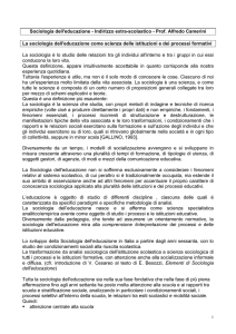 Sociologia dell`educazione - Indirizzo extra-scolastico