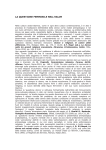 LA QUESTIONE FEMMINILE NELL`ISLAM
