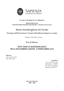 test fisici e kinesiologici nell``incoordinazione condido