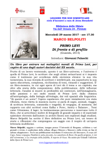 MARCO BELPOLITI PRIMO LEVI Di fronte e di