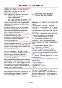 probabilita` di un evento - SCUOLA SECONDARIA DI I GRADO “G