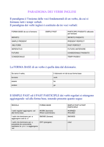 PARADIGMA DEI VERBI INGLESI