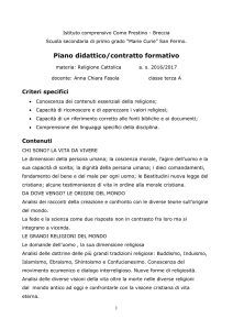 Religione cattolica - Istituto Comprensivo Como Prestino