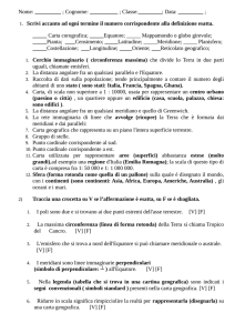 1. Scrivi accanto ad ogni termine il numero corrispondente alla