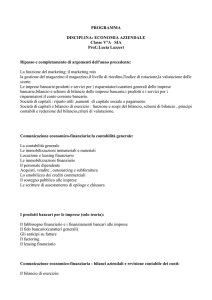 PROGRAMMA DISCIPLINA: ECONOMIA AZIENDALE Classe V°A
